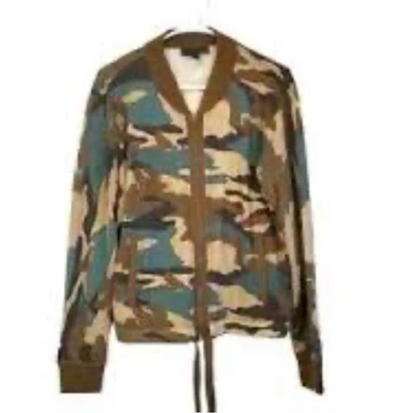 JCrew Camo Bomber Zip Up - small - Picture 2 of 6